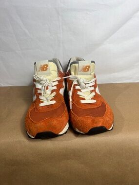 New Balance Orange Suede & Mesh Runners with White N